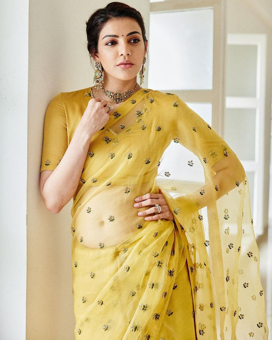 Handwoven Chanderi Silk Saree with Gold Zari Border and Intricate Floral Patterns | Womenoutfitstudio