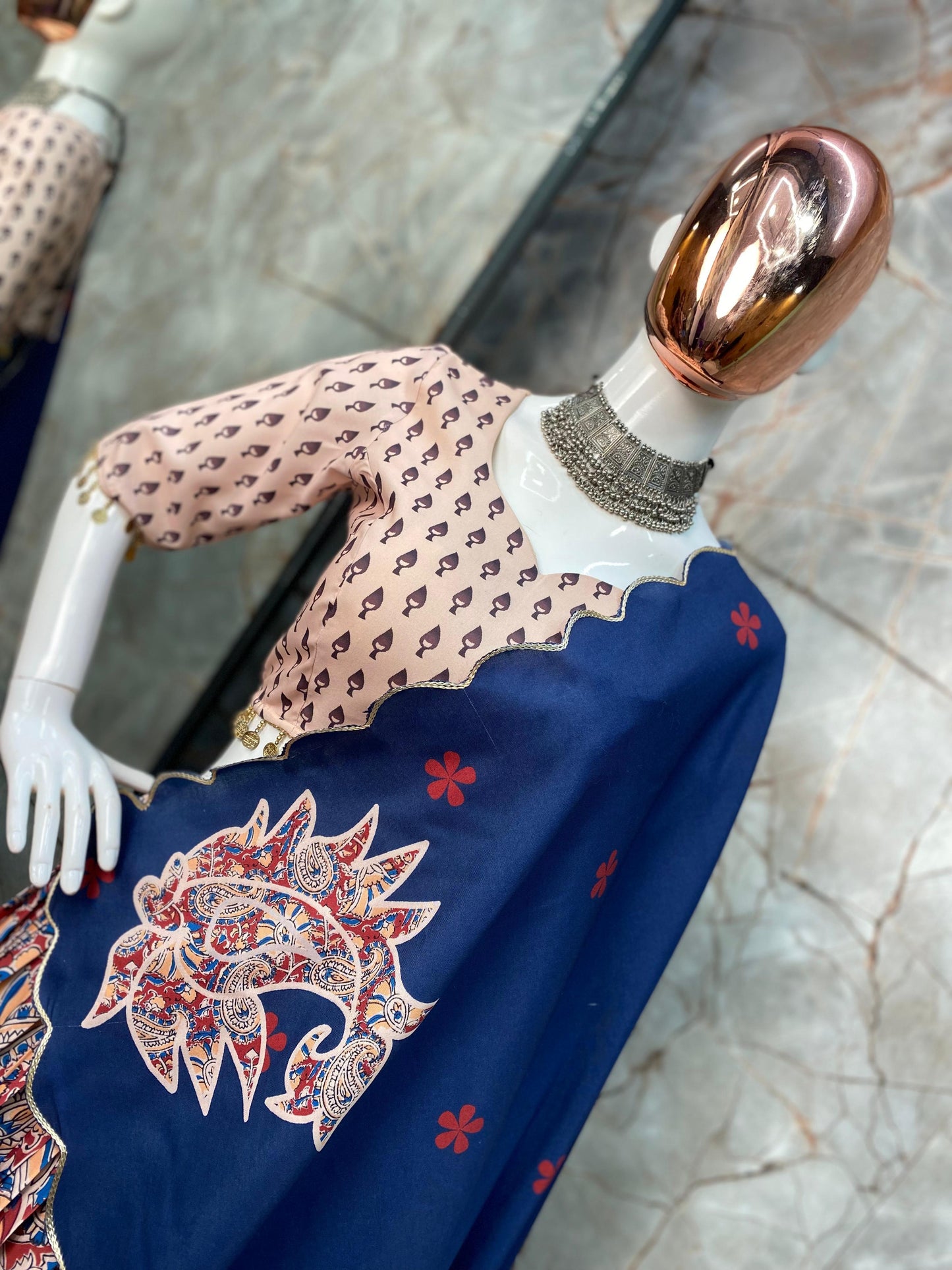 Exquisite Fully Stitched Rayon Designer Lehenga Choli with Real Mirror Work, Printed Detailing, and Elegant Dupatta | Womenoutfitstudio