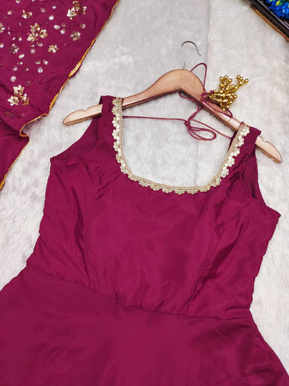 Chic Satin Silk Dress in Cherry Red & Wine | Womenoutfitstudio