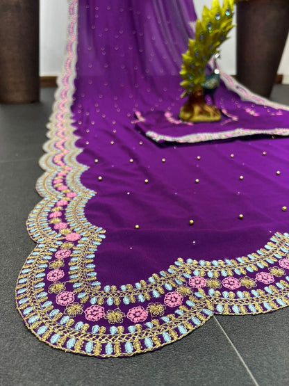 Elegant Traditional Saree – Beautifully Detailed for a Sophisticated Look | Womenoutfitstudio