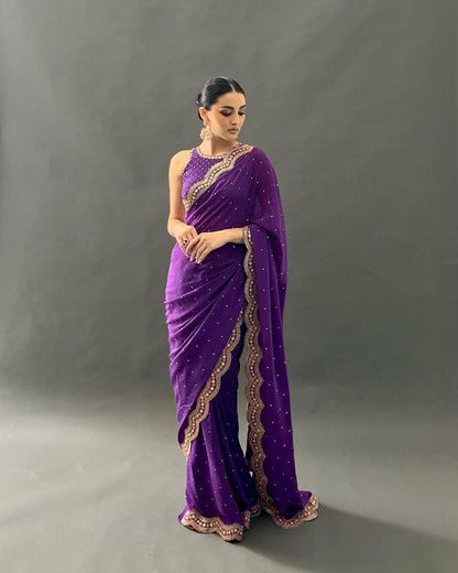 Elegant Traditional Saree – Beautifully Detailed for a Sophisticated Look | Womenoutfitstudio