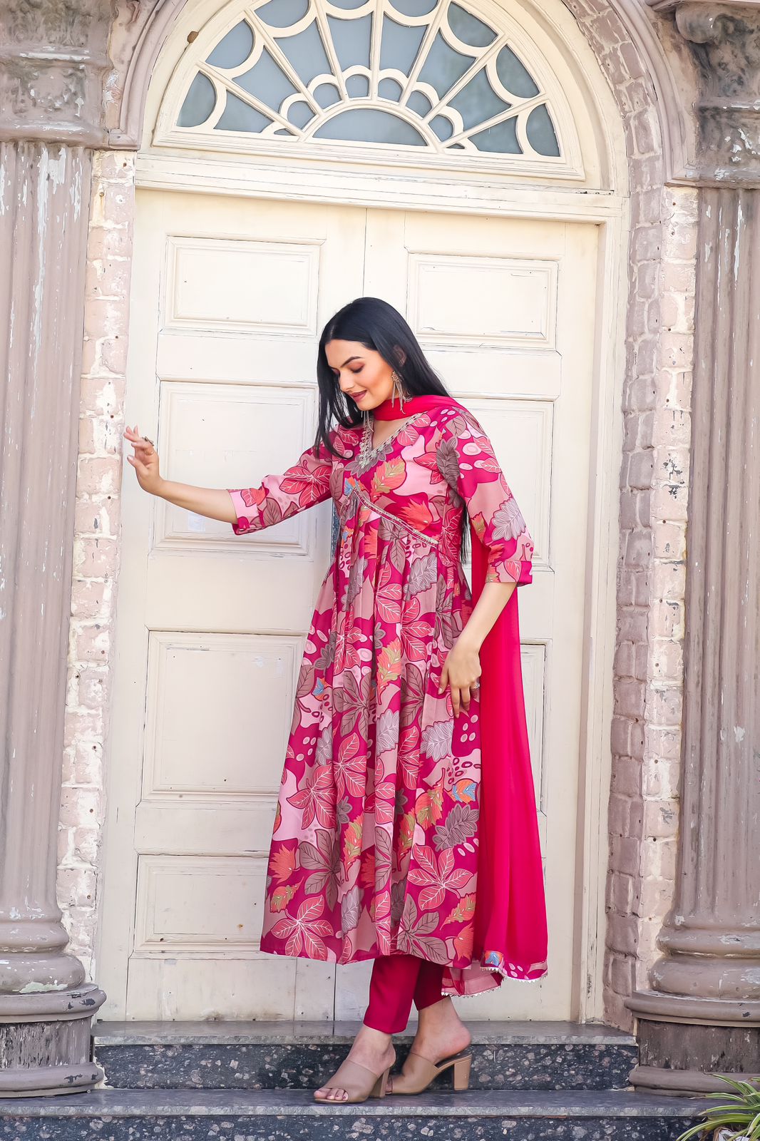 Cotton Print Suit with Nazneen Dupatta & Sequence Work | Womenoutfitstudio