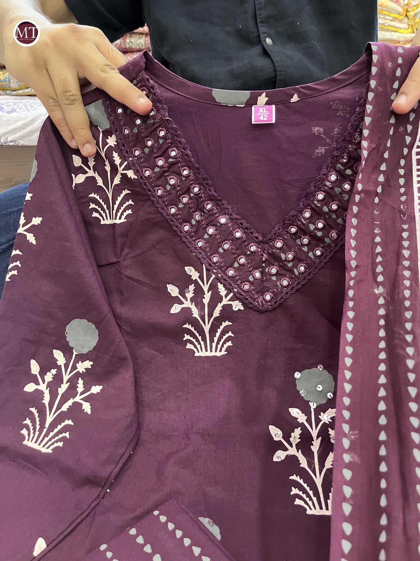 Premium Cotton Bitu Plazo Suit with Exquisite Embroidery | Womenoutfitstudio