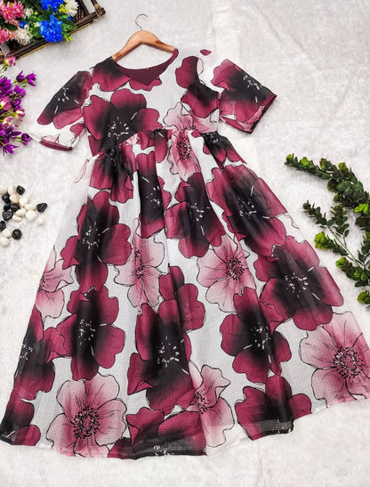 Khushi Floral Midi Dress | Womenoutfitstudio