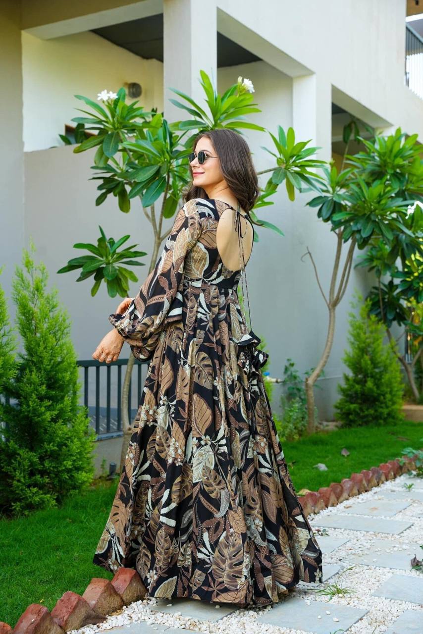 Golden Leaf Chinnon Dress - Trendy & Comfortable Summer Wear