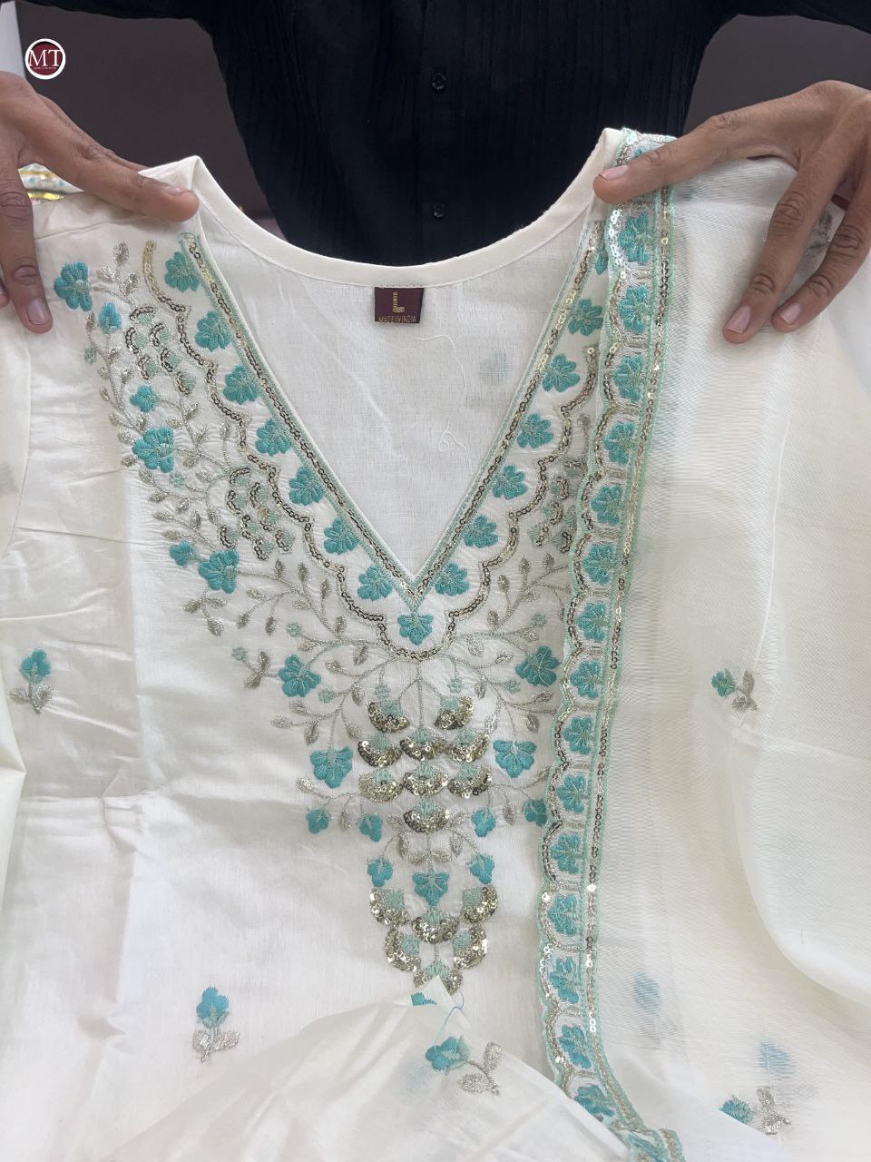 Exquisite Handcrafted Suit Set – Pure Chanderi with Intricate Embroidery | Womenoutfitstudio