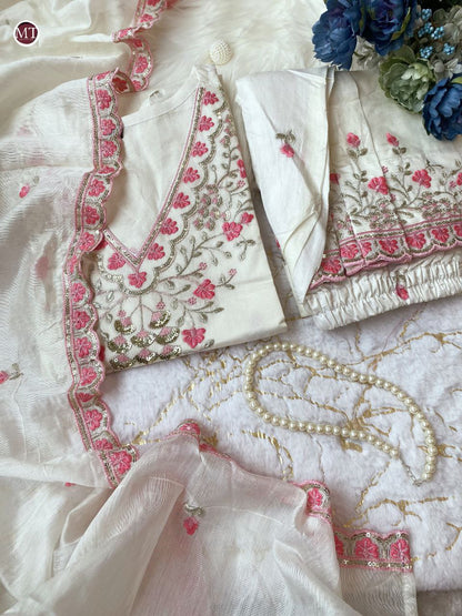 Luxury Embroidered Suit Set – Showroom Quality, Pure Chanderi Fabric | Womenoutfitstudio