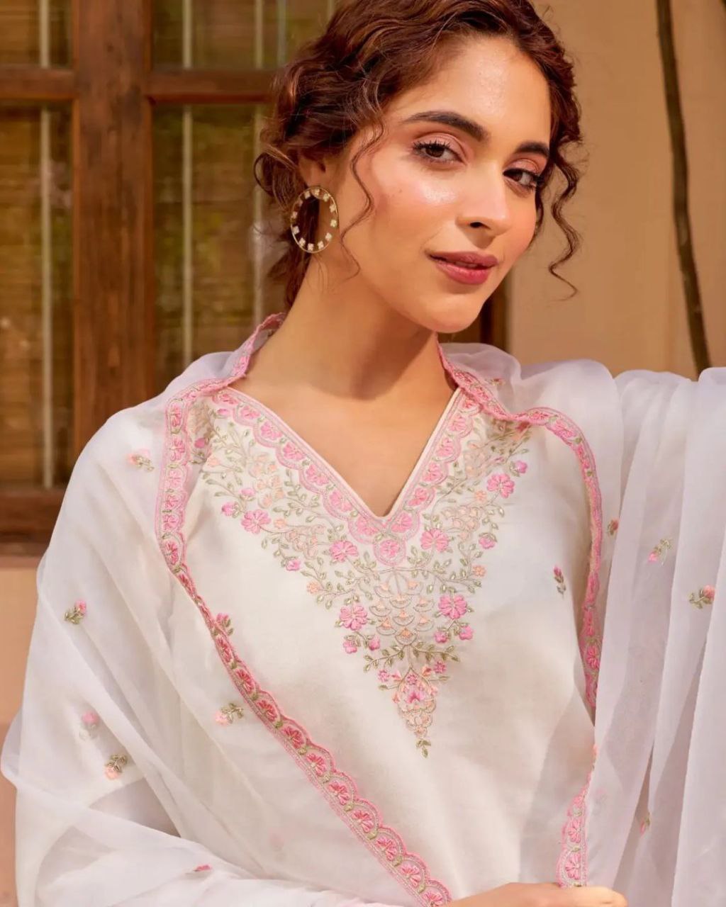 Luxury Embroidered Suit Set – Showroom Quality, Pure Chanderi Fabric | Womenoutfitstudio