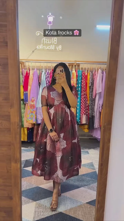 Khushi Floral Midi Dress | Womenoutfitstudio